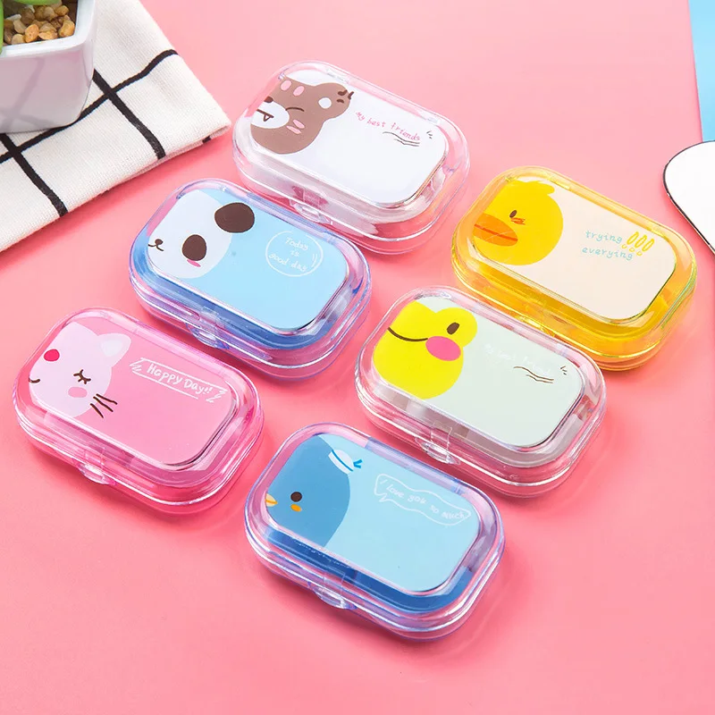 1PC Cute Contact Lenses Storage Box Organizer For Eyes Care Kit Holder