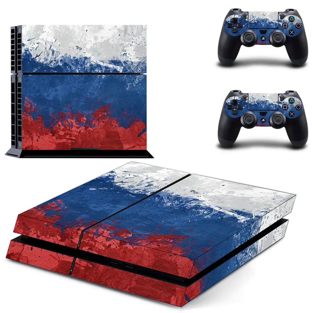Россия Национальный флаг наклейка для PS4 sony playstation 4 консоли и 2 контроллера шкуры