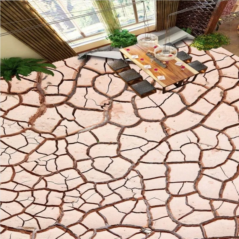 

Free Shipping custom 3D stereo solid surface rupture floor mural bedroom corridor street wallpaper Self-adhesive mural