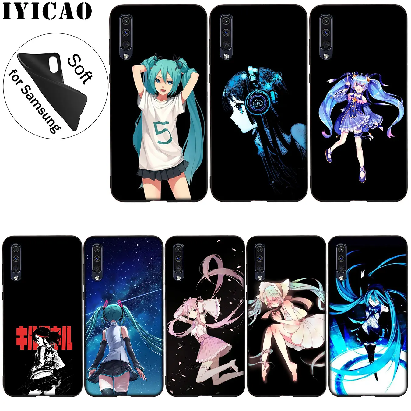 Мягкий силиконовый чехол IYICAO Anime Girl Hatsune Miku для Samsung Galaxy A70 A60 A50 A40 A30 A20 A10 A50S A40S A30S A20E