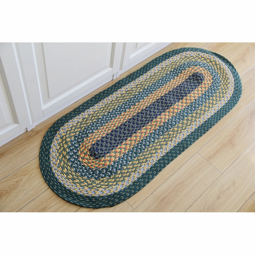 Us 3231 10 Di Sconto100 Cotone Fatto A Mano Tessuto Ovalerotondo Tappetini S E Tappeto Lavabile In Lavatrice Non Slip Assorbente Per Soggiorno