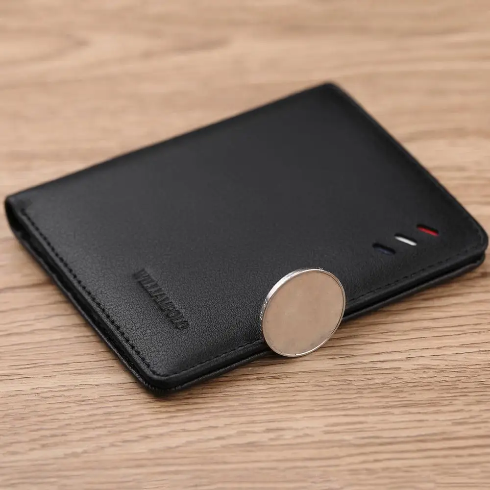 Black Genuine Leather Clear Inserts Card Case ID License Holder Wallet