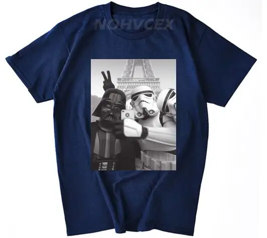Мужская футболка для селфи со Звездными войнами штурмовики Дарта Вейдера - Цвет: Тёмно-синий