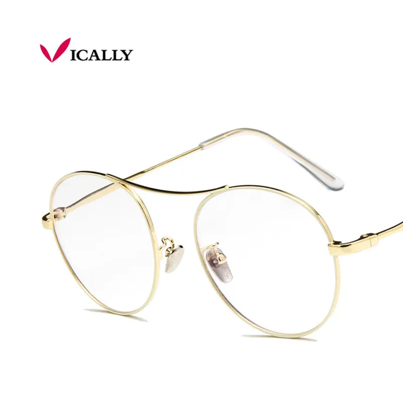 

Fashion Vintage Gold Metal Frame Eyeglasses Women Female Glasses Clear Lens Optical Frames oculos de grau Unisex High quality