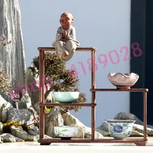 Натуральное куриное крыло дерева, Ming стиль высокий и низкий, твердые деревянные полки curio, орнамент маятник стойки