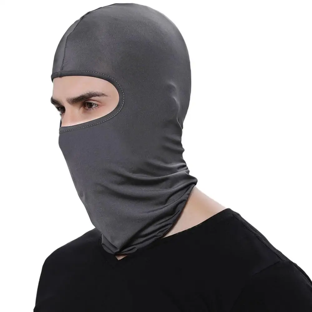 Мотоциклетная маска для лица, лыжная маска для ухода за кожей Шеи, защитная маска от ветра, всесторонний уход - Цвет: Темно-серый