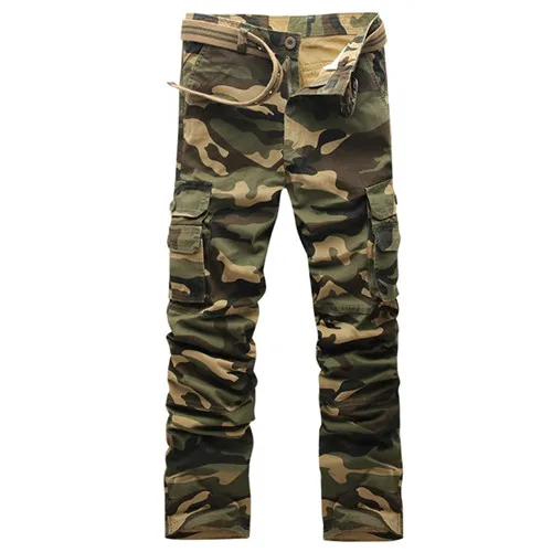 Мужские, большого размера походные Мужские штаны европейский камуфляж Повседневное комбинезоны Для Мужчин's Армейский зеленый/серый длинные Хлопковые Штаны полный брюки QQ022 - Цвет: army green