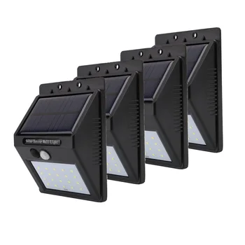 

4pcs LED Solar Powered Light PIR Motion Sensor Rechargeable Solar Light Wireless Wall Lamp Outdoor Waterproof Garden Yard Lamps