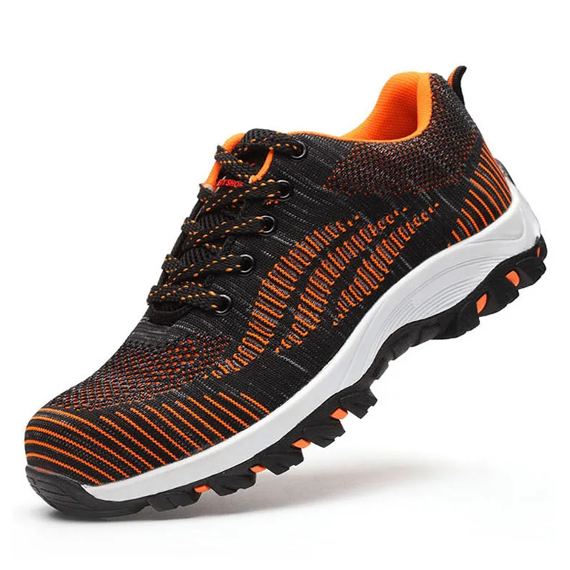 

Fashion Men Shoes Work Safety Boot Breathable Summer Work Shoes Anti-slip Steel Toe Shoes Male Labor Insurance Shoes Size 37-46