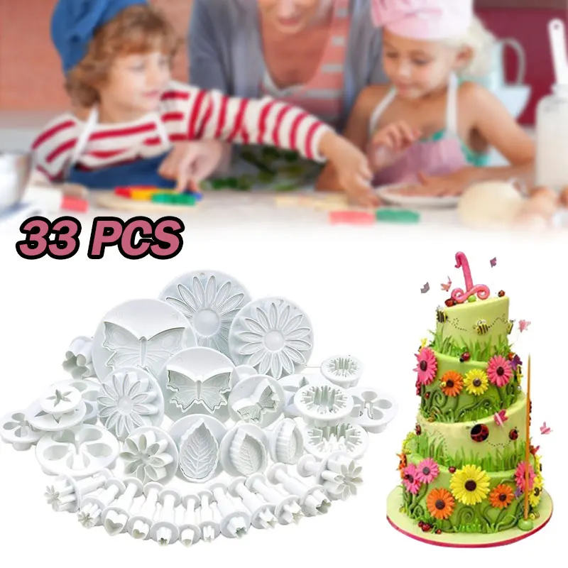 

New 2019 33Pcs Mixed Tools Biscuit Mold Fondant Cookie Cutter Mold Cake Moulds Cake Decoration Plastic Eco-Friendly