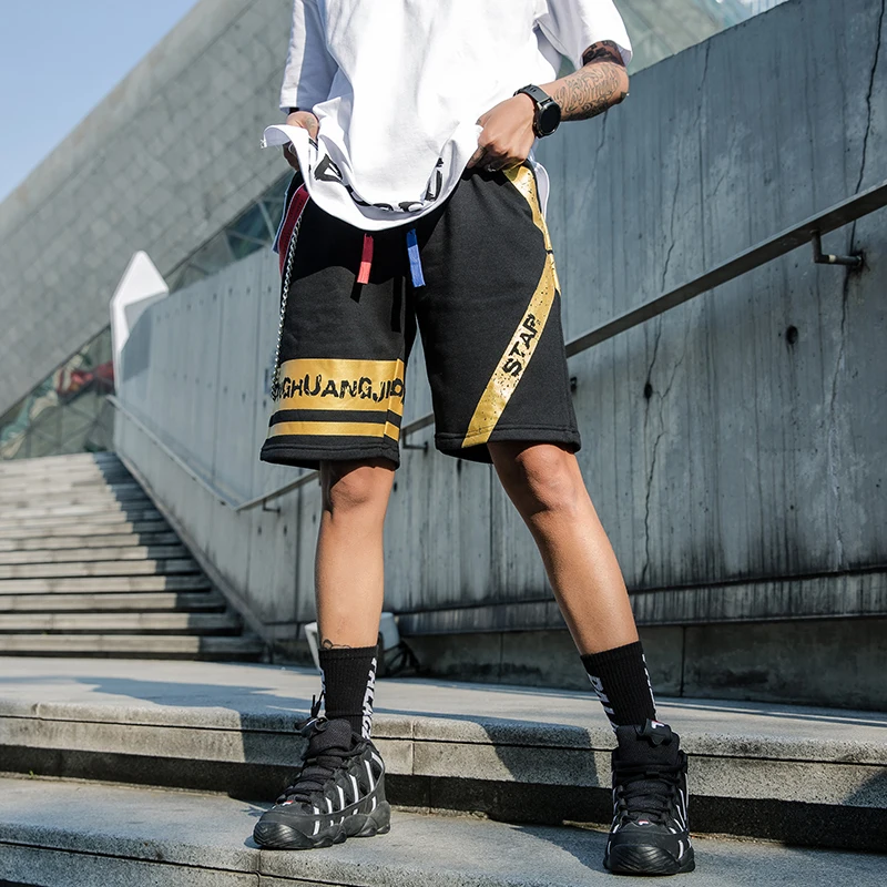 Свободные летние шорты женские с высокой талией короткие женские уличные хип хоп треники корейская мода фитнес плюс размер шорты 50G0004