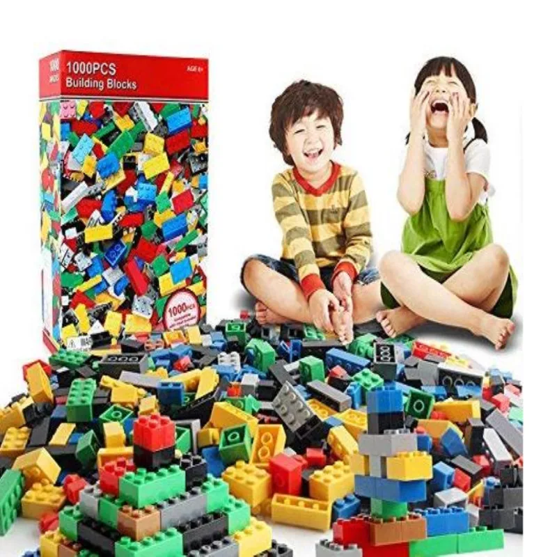 

1000 Pcs Building Blocks Sets DIY Creative Bricks Bulk Model Educational Kids Toys Compatible Legoings Duploed City friends gift