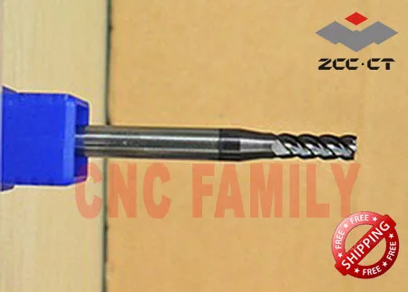 5 шт. GM-4E-D3.0S ZCC. CT 3 мм 4 флейты Спираль фрезерные ToolsCarbide ЧПУ плоский конец фрезы
