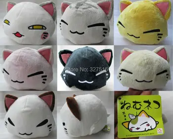 

Wholesale and Retail 28cm Cartoon Nemuneko Sleeping Cat Plush Toy Kawaii Maneki Neko Pillow Plush Toys Free Shipping