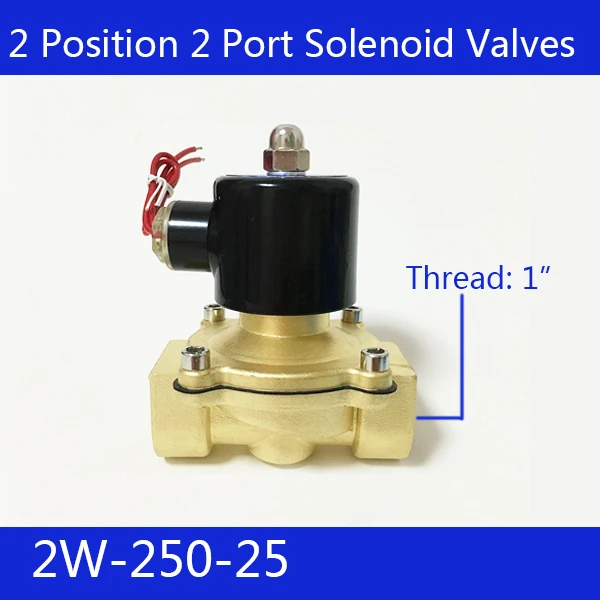 Бесплатная доставка 1 "2 позиции 2 порта воздушные СОЛЕНОИДНЫЕ Клапаны 2W250-25 пневматический клапан управления, DC12V DC24V AC220V