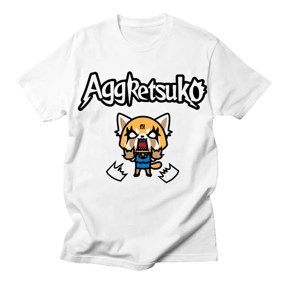 

Aggretsuko Casual T Shirt Women Funny Kawaii Anime Casual Harajuku Streetwear High Quality Casual Tops Short Sleeve Tshirt Women