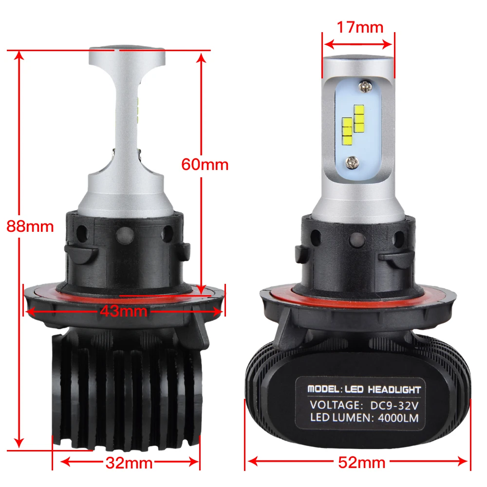 LED Headlight Bulbs Head Light Lamp Bulbs H13 9008 Hi-Lo Beamn For POLARIS RANGER 1000 DIESEL CREW /800 6x6 CREW EFI /XP 900 ATV