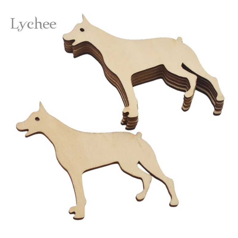 Lychee 6 Pieces/Set Wooden Animal Shape Flourish Scrapbooking