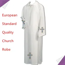 BLESSUME католический белый альб Vestments сплошной халат церковный духовенство Vestments католический Cassock жрец Chasuble Cope халат cattolico