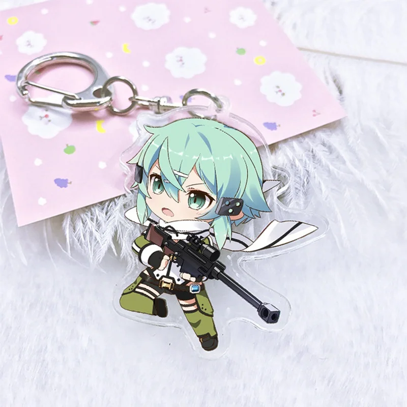 Брелок Kirito asunayuki Sinon в 5 стилях брелок с акриловым принтом Мультяшные фигурки