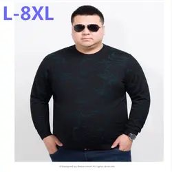 Плюс 10XL 8XL 6XL 5X Для мужчин трикотаж шерсть Весна Для мужчин s свитер пуловеры мужской Свободные свитеры Классический Простой принт Цвет Для