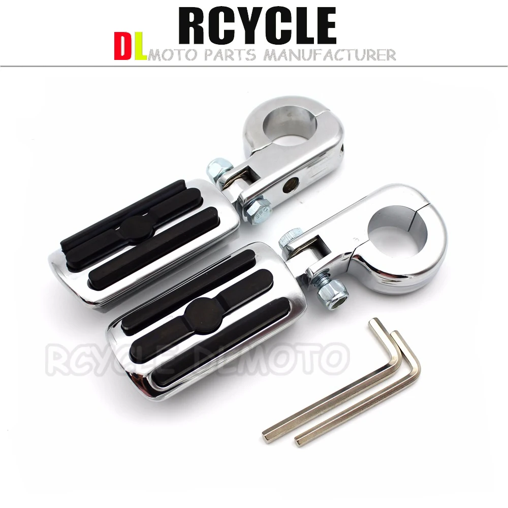 Black Universal 32mm Engine Guard Highway Pegs Footpeg For Harley