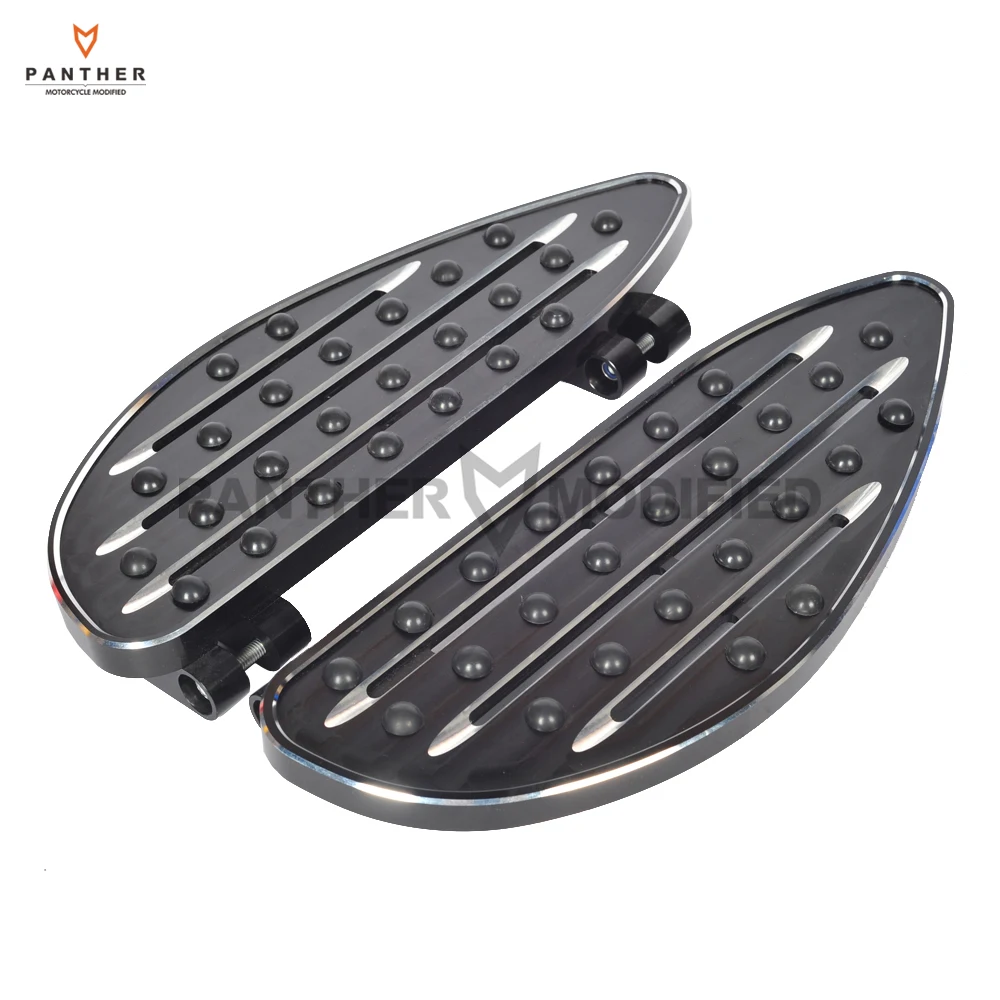 

2 Pcs CNC Aluminum Motorcycle Black Foot Rest Driver Floorboards case for Harley Dyna FLD Touring Softail FL 1986-2015