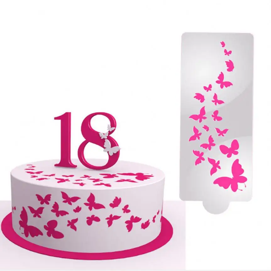 

1Pcs DIY Birthday Cake Spray Mold Decorating Print Sugar Sieve Sugar Craft Model Accessoires Patisserie Cake Decorating Tools