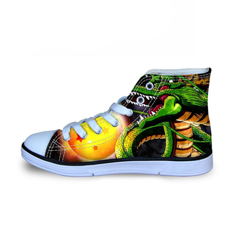 THIKIN/модные мужские парусиновые туфли с высоким берцем, изготовленные на заказ, с принтом «Жемчуг дракона», Весенняя Повседневная дышащая обувь на плоской подошве со шнуровкой - Цвет: XP063AK
