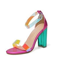 JIANBUDAN/фирменный дизайн; босоножки на высоком каблуке для банкета; женские пикантные летние туфли-лодочки; Модные прозрачные модельные Босоножки с открытым носком; Размеры 35-42 - Цвет: Multicolor