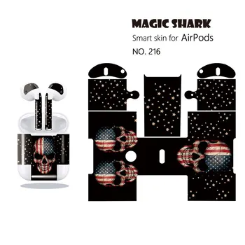 

Magic Shark Fashion 1pc/lot Skull USA Flag Waterproof Case Cover Sticker Earphone Film for Airpods