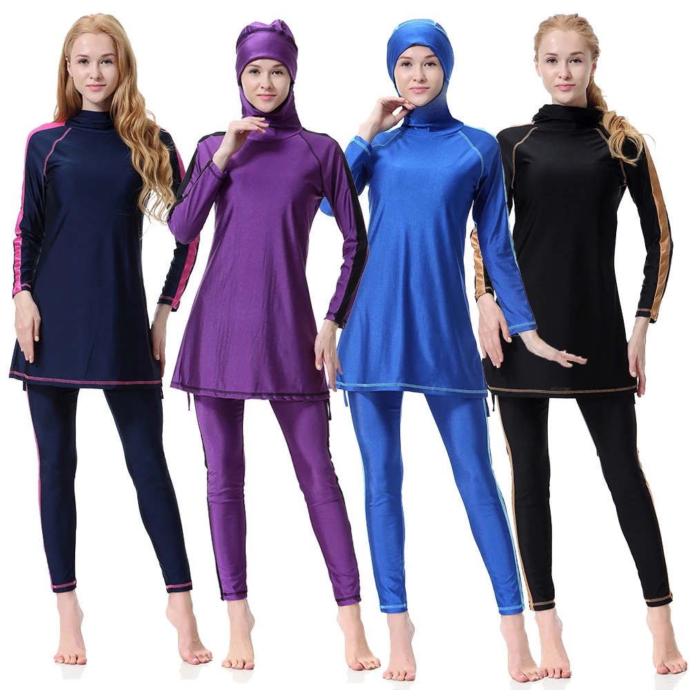 Costumi da Bagno Muslim Abbigliamento Hijab Sportivo Swimwear Beachwear besbomig Costume da Bagno Musulmano Copertura Completa Burkini per Donne 