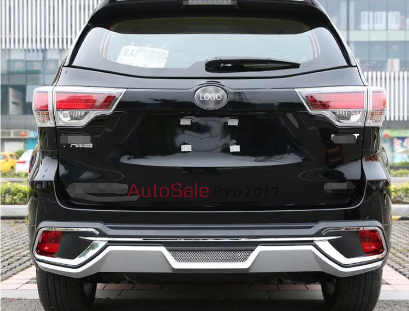 Пластиковая защитная накладка на передний и задний бампер для Toyota Highlander 2014 2015