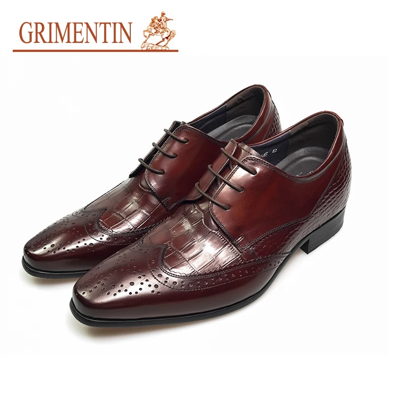 Grimentin Brown Dress Shoes For Men For Wedding Designer Male Shoes