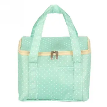 

New Portable Lunch Bag Thermal Insulated Cold Keep Food Safe Snack Lunch Box Dot Travel Picnic Food Pouch For Girls Women