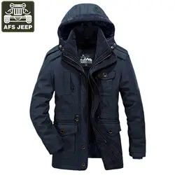 AFS JEEP брендовая зимняя мужская пуховая куртка Толстая теплая ветровка флиса куртка Мужские куртки Jaqueta Masculino Inverno