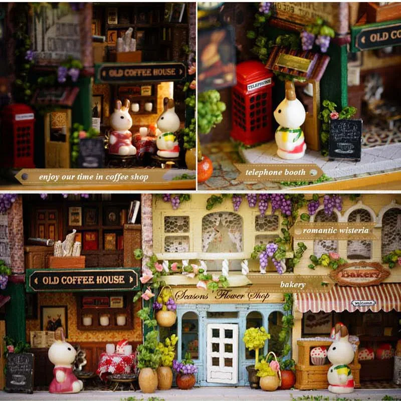 3D Wooden DIY Handmade Box Theatre Dollhouse Miniature Box In A Happy Corner Cute Mini Doll House Assemble Kits Gift Toys