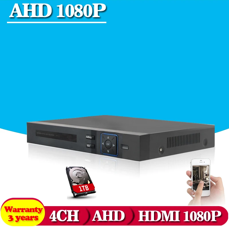 4 Channel AHD DVR AHDNH 1080P 1080N 960P 720P 960H Security CCTV DVR 4CH Mini Hybrid