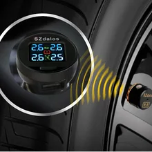 SZDALOS автомобильный TPMS беспроводная система контроля давления в шинах+ 4 Мини внешних датчика(0~ 6,8 бар/0~ 99 фунтов/кв. дюйм) Прикуриватель tmps