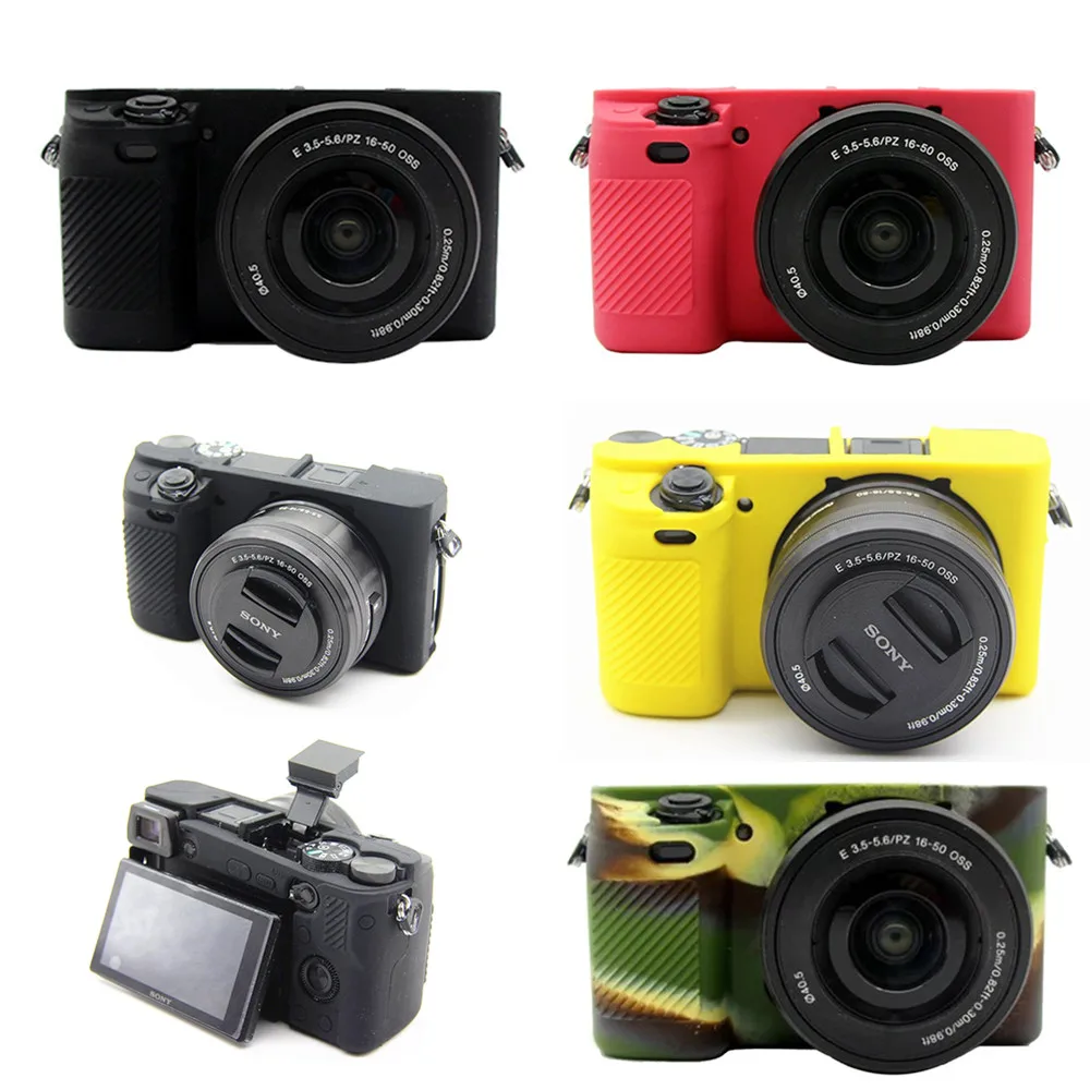 Силиконовый кожаный брони чехол для камеры защитный цифровой Sony A6000|camera protector|sony