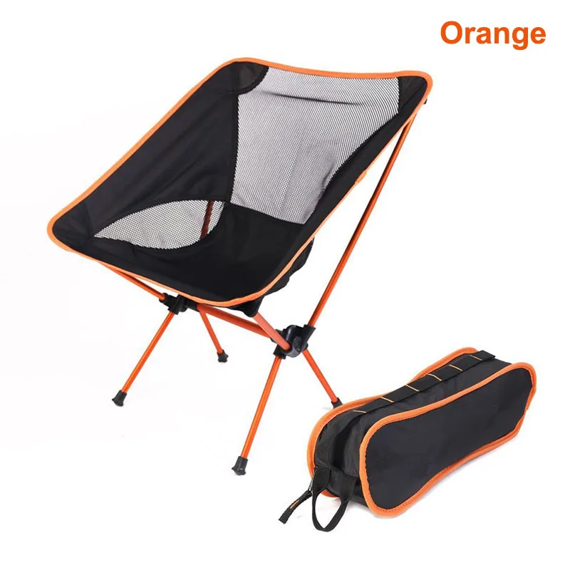 Открытый Рыбалка складной Кемпинг стул с 600D Оксфорд ткань и 7075 Алюминиевый сплав для сада, кемпинга, пляжа, путешествия - Цвет: Orange