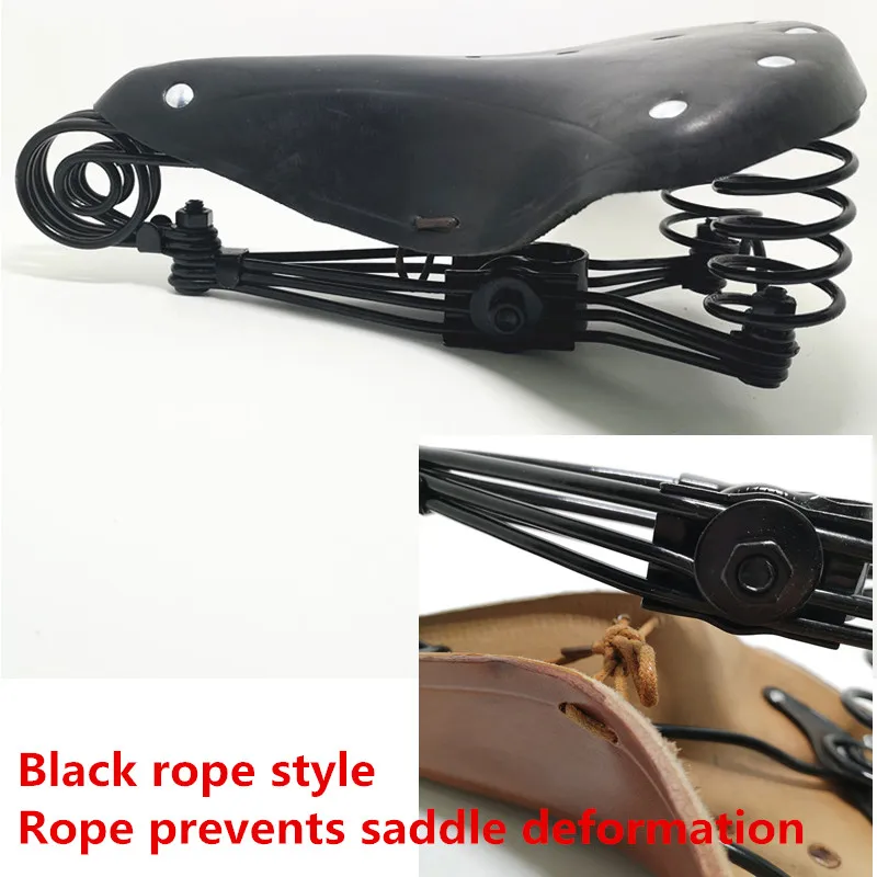 New black G10 винтажное весеннее седло из натуральной кожи с изображением слона, старое стильное велосипедное седло из натуральной кожи, многоцветное седло на выбор - Цвет: New black