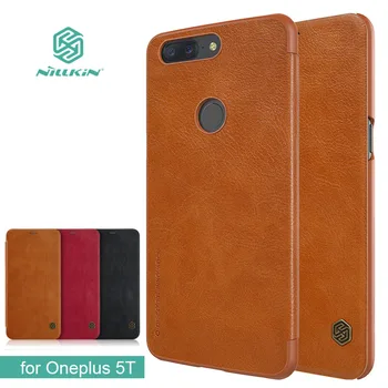 

for Oneplus 5T Case Nillkin Qin Phone Flip Leather Case Luxury Back Cover Funda for Oneplus 5T One Plus 5T 6.01" Flip Cover Capa