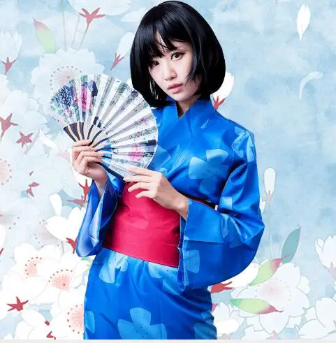 Кими нет Na wa ваше имя Mitsuha Miyamizu маскарадный костюм для девочек японское кимоно халат производительность Для женщин одежда на Хэллоуин