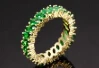 Модное красочное кольцо на палец с кубическим цирконием, элегантный простой дизайн, 6 цветов, ювелирное изделие на годовщину, модный стиль, круглые кольца - Цвет основного камня: Зеленый