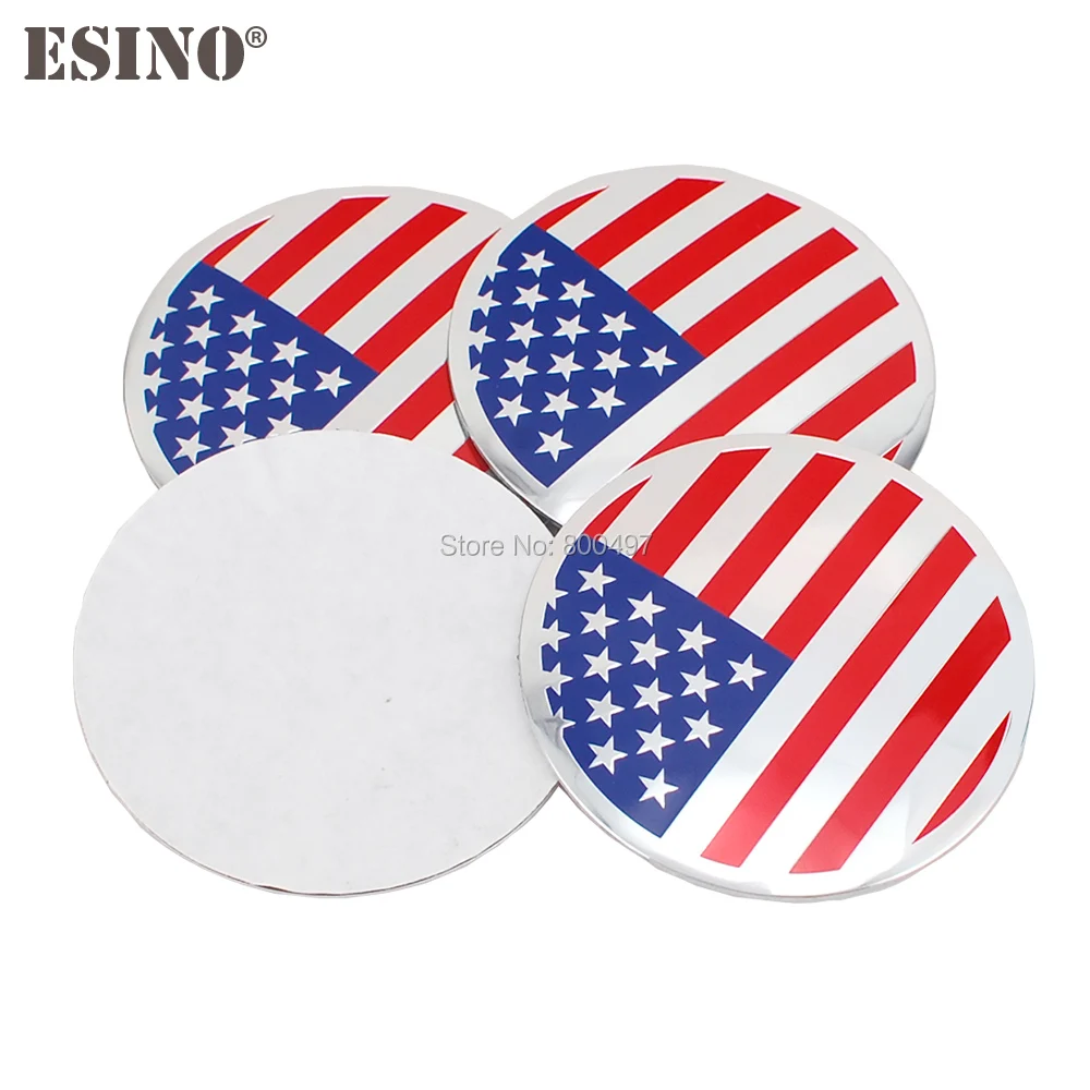 

4 x Car Styling United State Flag 3D Metal Chrome Aluminium Alloy Wheel Center Cap Stickers Wheel Hub Cap Decals Emblems Badges