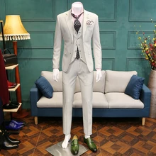 XM GEEKI, мужской повседневный костюм, куртки, весенние и летние костюмы, блейзеры, приталенный мужской костюм из 3 предметов, мужской белый костюм, 365wt37