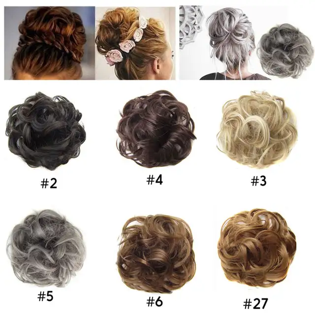 Curly Fake Hair Bun Ponytail Hair Extensions Short Hair Messy
