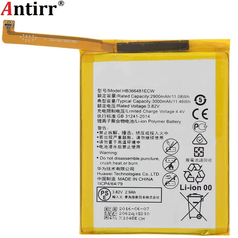 Original Antirr HB366481ECW Rechargeable Li-ion phone battery For Huawei P9 Ascend P9 Lite G9 honor 8 5C G9 2900mAh