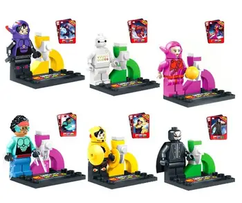 

6pcs Big Hero Hamada Baymax Fred Building Block Sets Model DIY Bricks Toys For Children Figure 79029